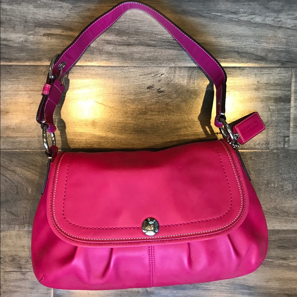 Pink coach shoulder bag